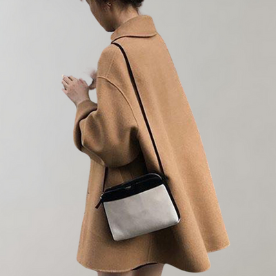 Wollmantel – Damen-Trenchcoat aus Wolle mit lockerer Passform und einem Ärmel