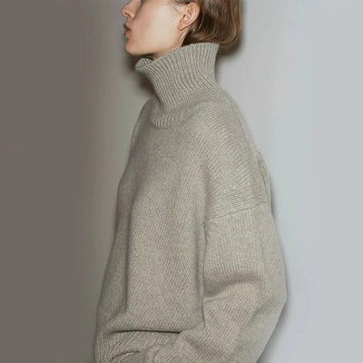 Wollpullover | Lockere Passform | Rollkragenpullover | Strickpullover | Winterkleidung für Damen