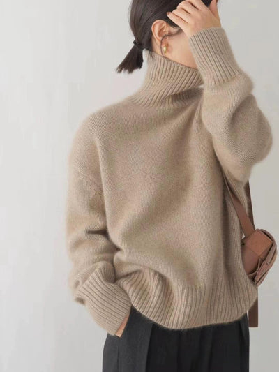 Wollpullover | Lockere Passform | Rollkragenpullover | Strickpullover | Winterkleidung für Damen