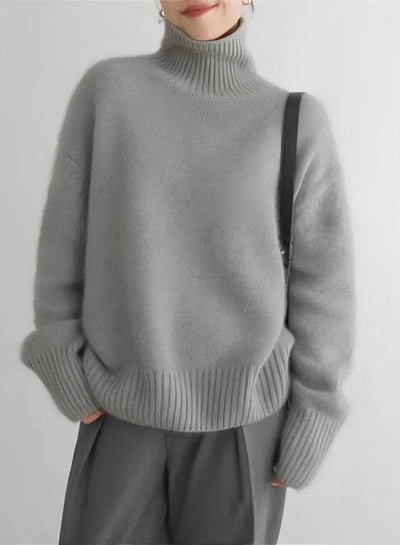 Wollpullover | Lockere Passform | Rollkragenpullover | Strickpullover | Winterkleidung für Damen