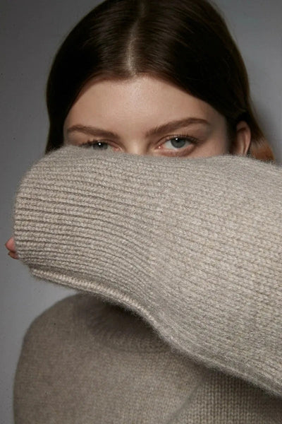 Wollpullover | Lockere Passform | Rollkragenpullover | Strickpullover | Winterkleidung für Damen