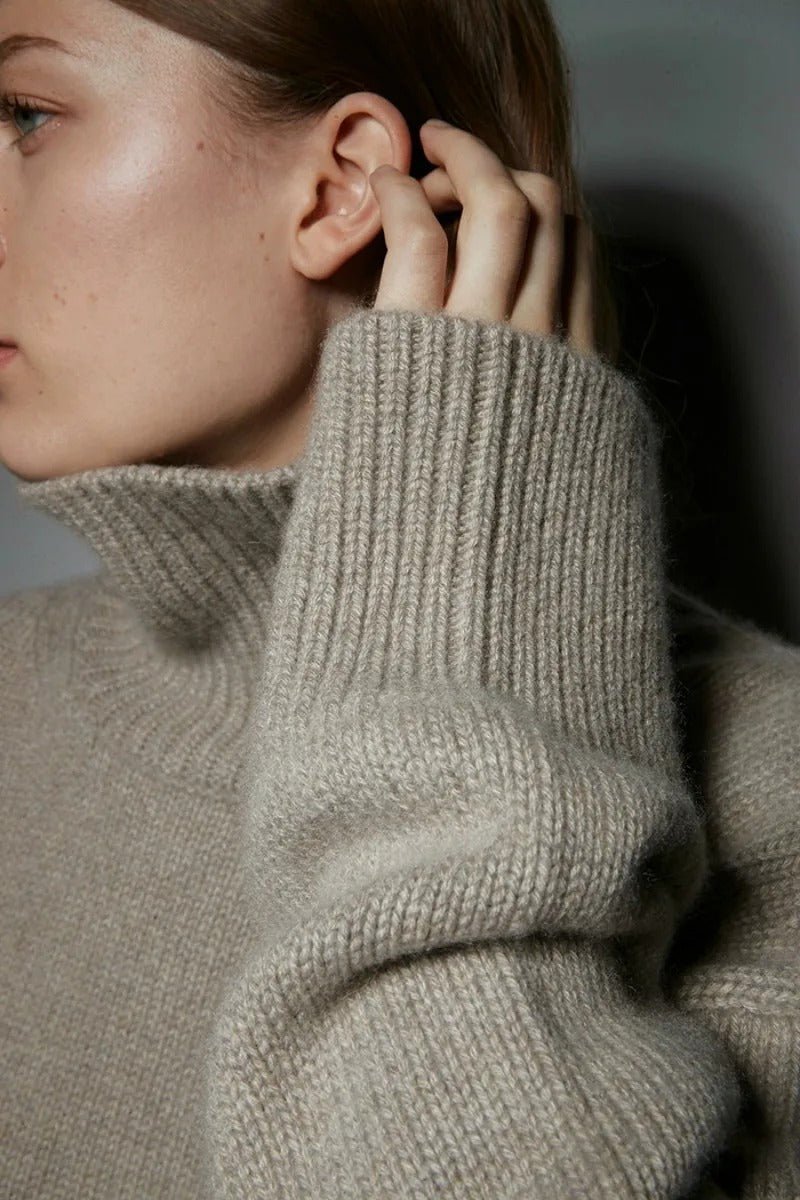 Wollpullover | Lockere Passform | Rollkragenpullover | Strickpullover | Winterkleidung für Damen