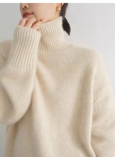Wollpullover | Lockere Passform | Rollkragenpullover | Strickpullover | Winterkleidung für Damen