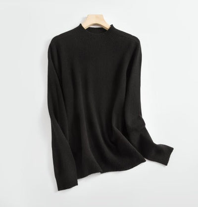 Wollpullover – hochgeschlossen – langärmlig – Strickpullover – Damenbekleidung