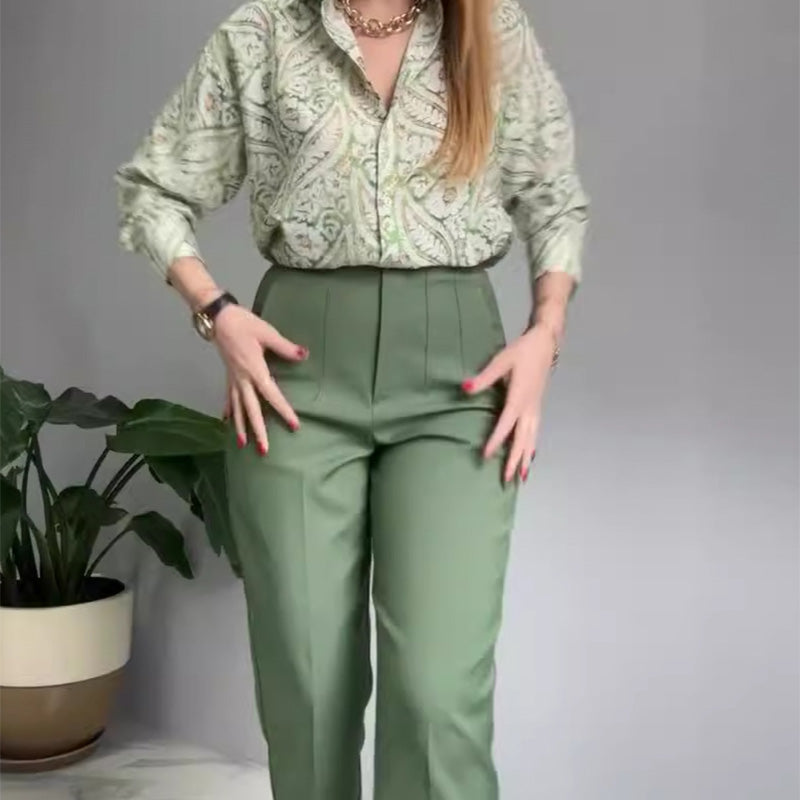 Bedrucktes Damen Hosenanzug Set