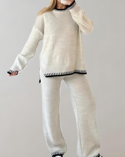 Isabel - Zweiteiliges Set mit gestricktem Oberteil und weiter Hose