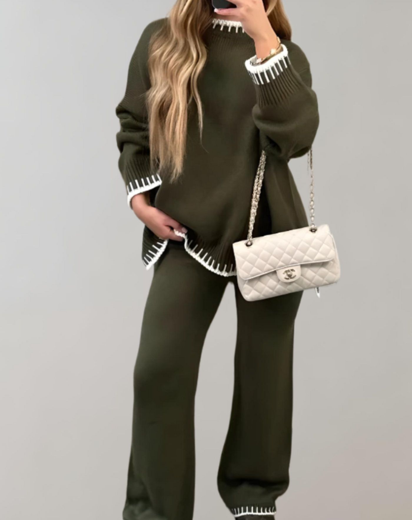 Isabel - Zweiteiliges Set mit gestricktem Oberteil und weiter Hose