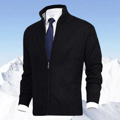Zip Cardigan | Stehkragen | Taschen | Strickjacke | Herren-Strickjacke