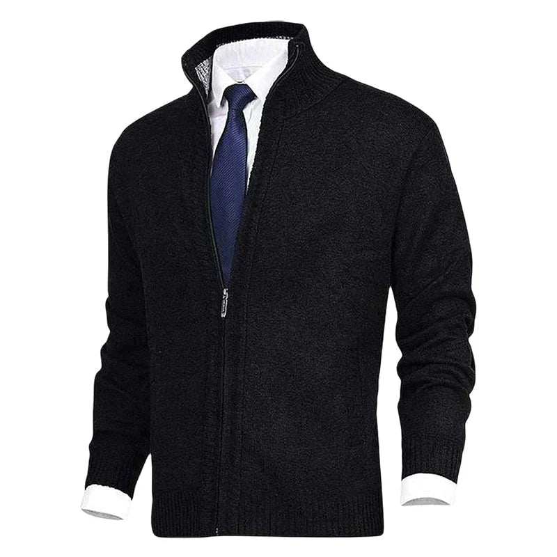 Zip Cardigan | Stehkragen | Taschen | Strickjacke | Herren-Strickjacke