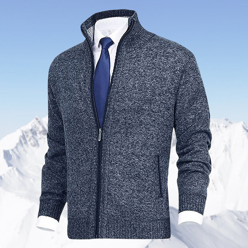 Zip Cardigan | Stehkragen | Taschen | Strickjacke | Herren-Strickjacke