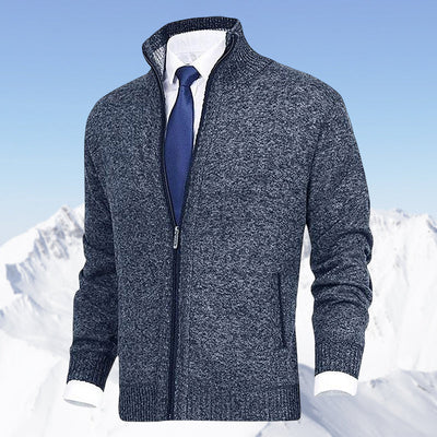 Zip Cardigan | Stehkragen | Taschen | Strickjacke | Herren-Strickjacke