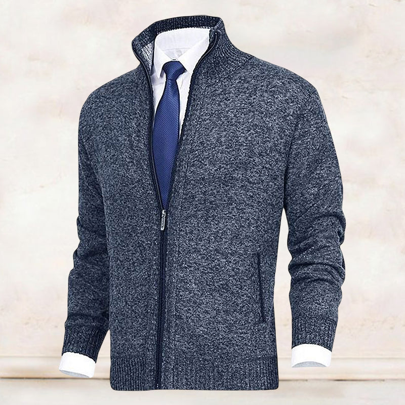 Zip Cardigan | Stehkragen | Taschen | Strickjacke | Herren-Strickjacke