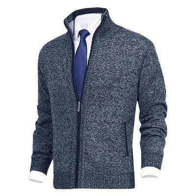 Zip Cardigan | Stehkragen | Taschen | Strickjacke | Herren-Strickjacke