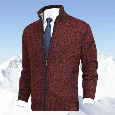 Zip Cardigan | Stehkragen | Taschen | Strickjacke | Herren-Strickjacke