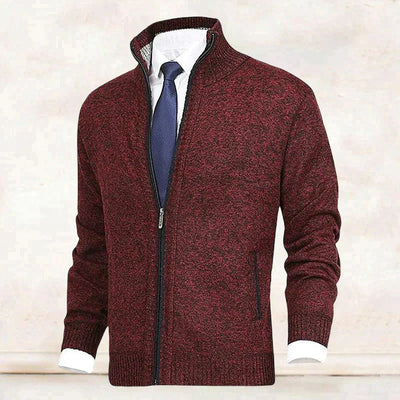Zip Cardigan | Stehkragen | Taschen | Strickjacke | Herren-Strickjacke