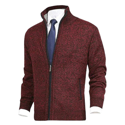 Zip Cardigan | Stehkragen | Taschen | Strickjacke | Herren-Strickjacke