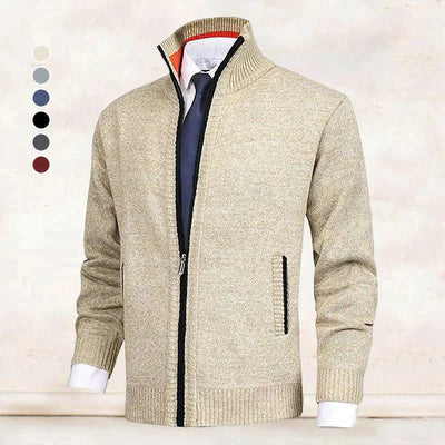 Zip Cardigan | Stehkragen | Taschen | Strickjacke | Herren-Strickjacke