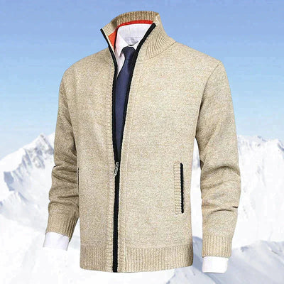 Zip Cardigan | Stehkragen | Taschen | Strickjacke | Herren-Strickjacke
