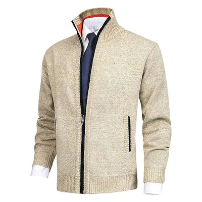 Zip Cardigan | Stehkragen | Taschen | Strickjacke | Herren-Strickjacke