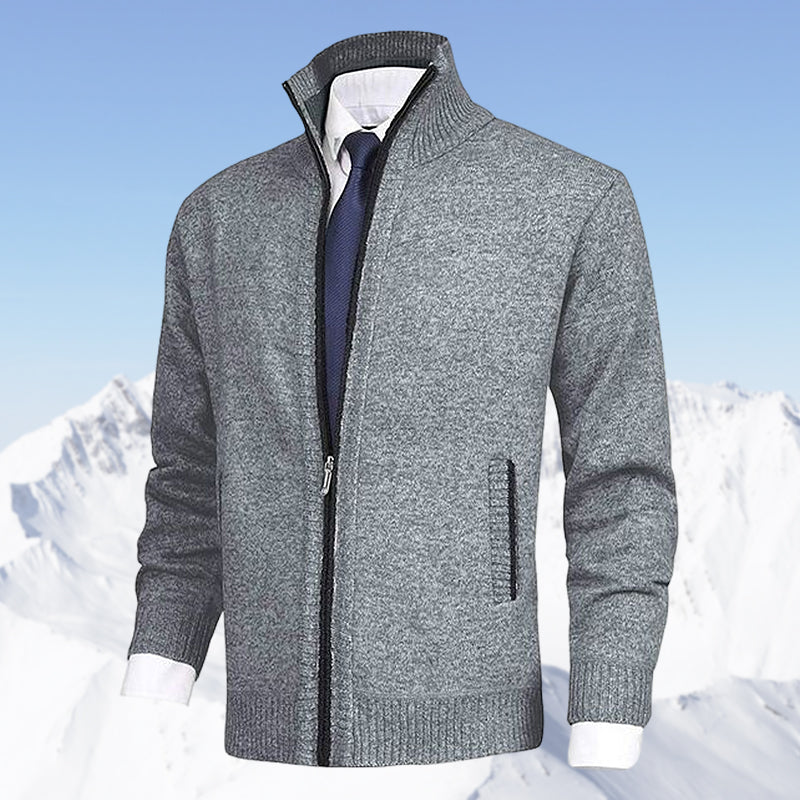Zip Cardigan | Stehkragen | Taschen | Strickjacke | Herren-Strickjacke
