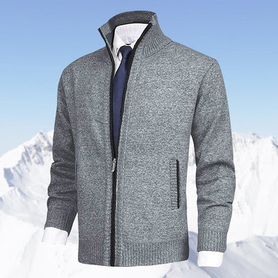 Zip Cardigan | Stehkragen | Taschen | Strickjacke | Herren-Strickjacke