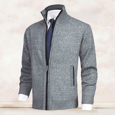Zip Cardigan | Stehkragen | Taschen | Strickjacke | Herren-Strickjacke