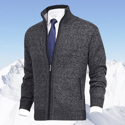 Zip Cardigan | Stehkragen | Taschen | Strickjacke | Herren-Strickjacke