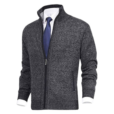 Zip Cardigan | Stehkragen | Taschen | Strickjacke | Herren-Strickjacke