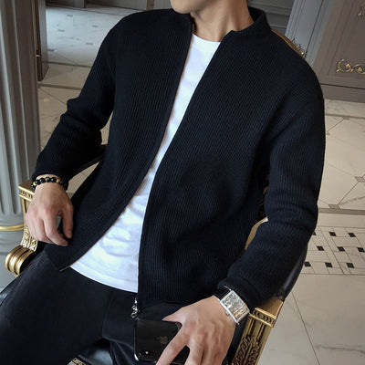 Zip Cardigan – Warm – Langarm – Strickjacke – Herrenjacke