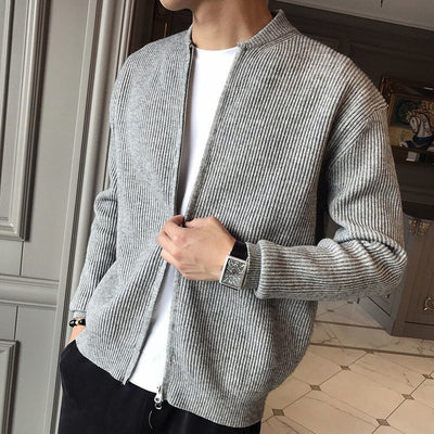 Zip Cardigan – Warm – Langarm – Strickjacke – Herrenjacke