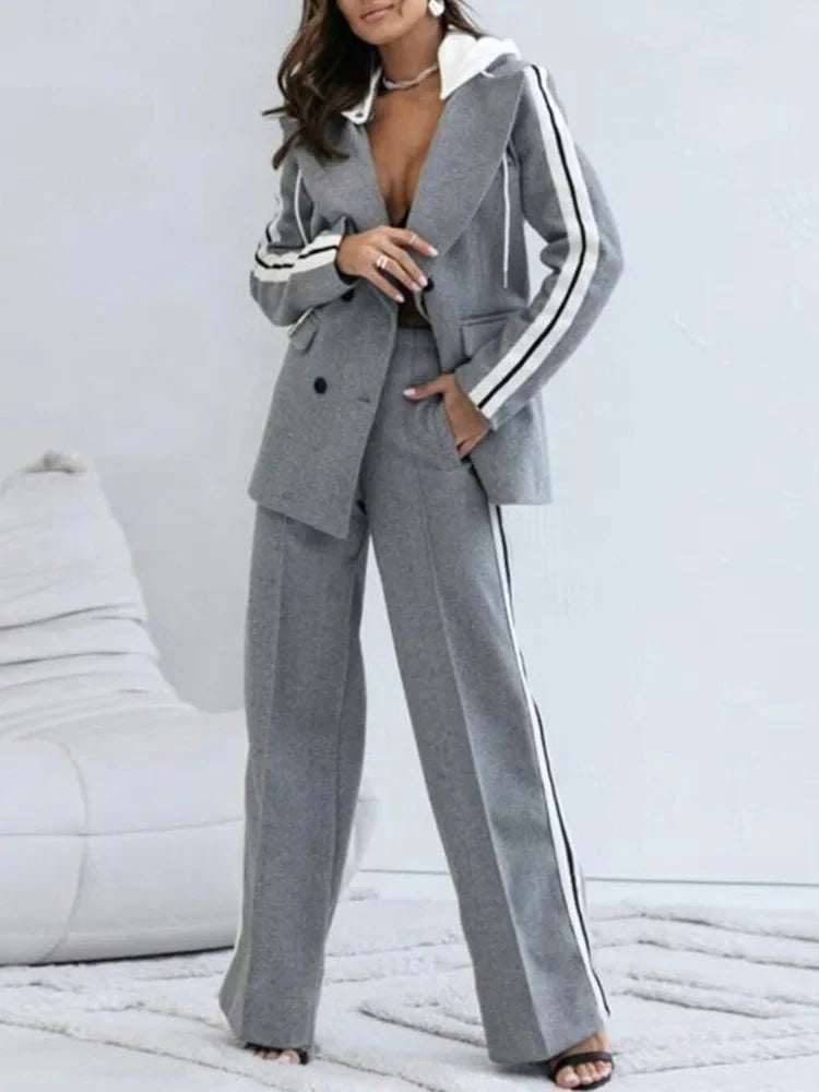 Zweiteiliges Set - Casual - Weites Bein - Blazer Set - Co-Ord Set Frauen
