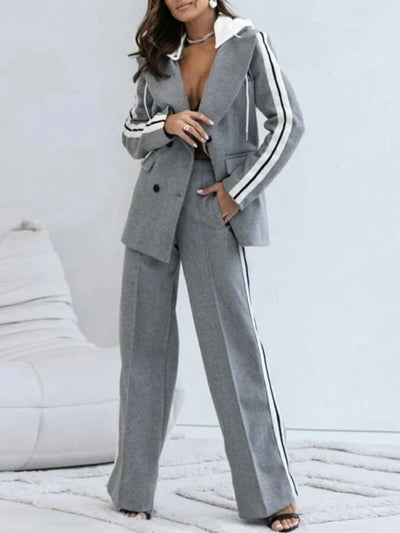 Zweiteiliges Set - Casual - Weites Bein - Blazer Set - Co-Ord Set Frauen