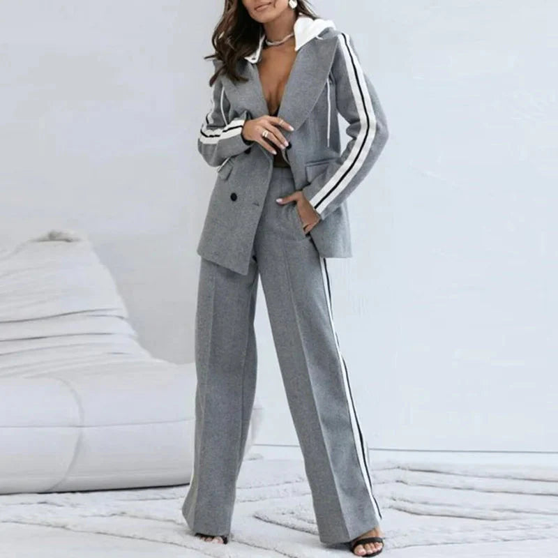 Zweiteiliges Set - Casual - Weites Bein - Blazer Set - Co-Ord Set Frauen