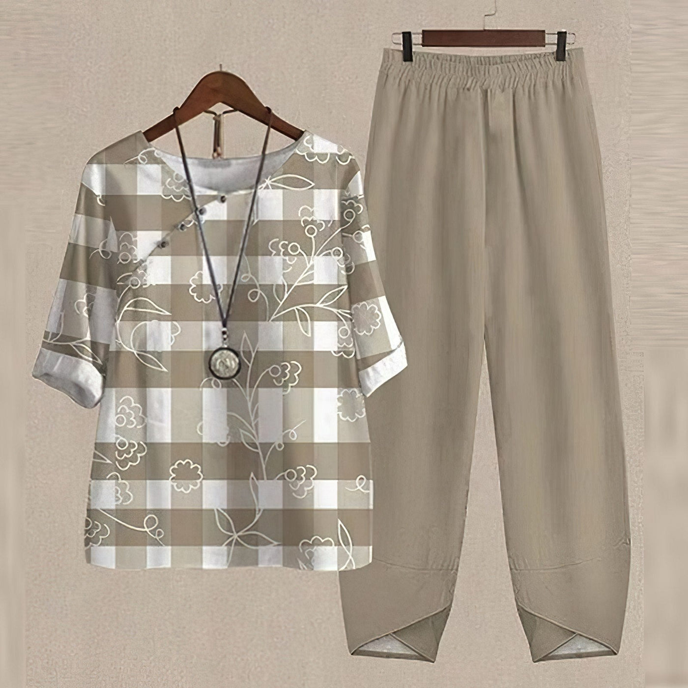 Zweiteiliges Set - Damen Freizeitkleidung mit kurzen Ärmeln und lockerer Passform Sommerkleidung Set
