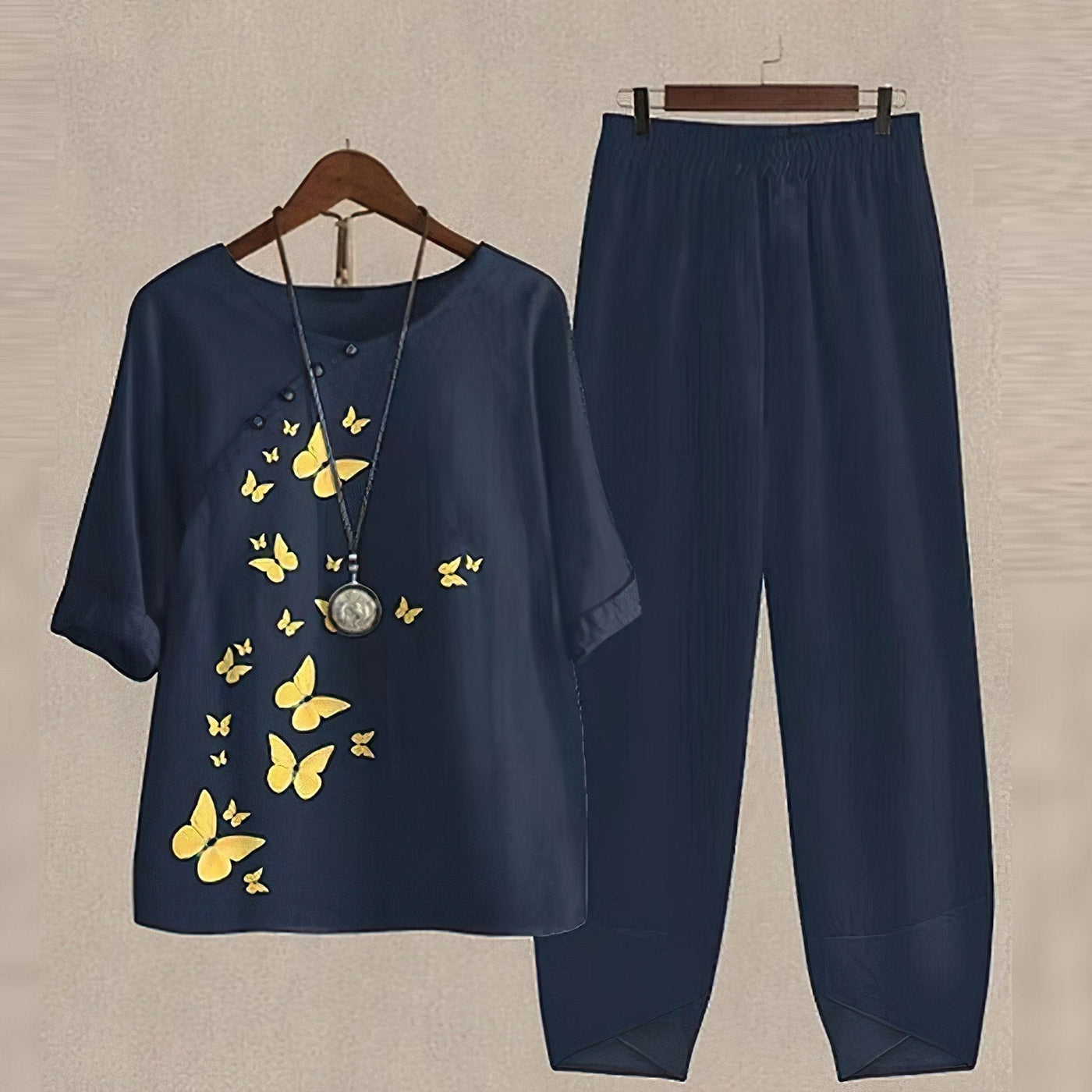 Zweiteiliges Set - Damen Freizeitkleidung mit kurzen Ärmeln und lockerer Passform Sommerkleidung Set