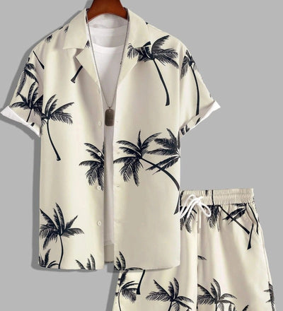Zweiteiliges Set - Kurzarm-Hawaii-Sommerhemd und Shorts für Männer