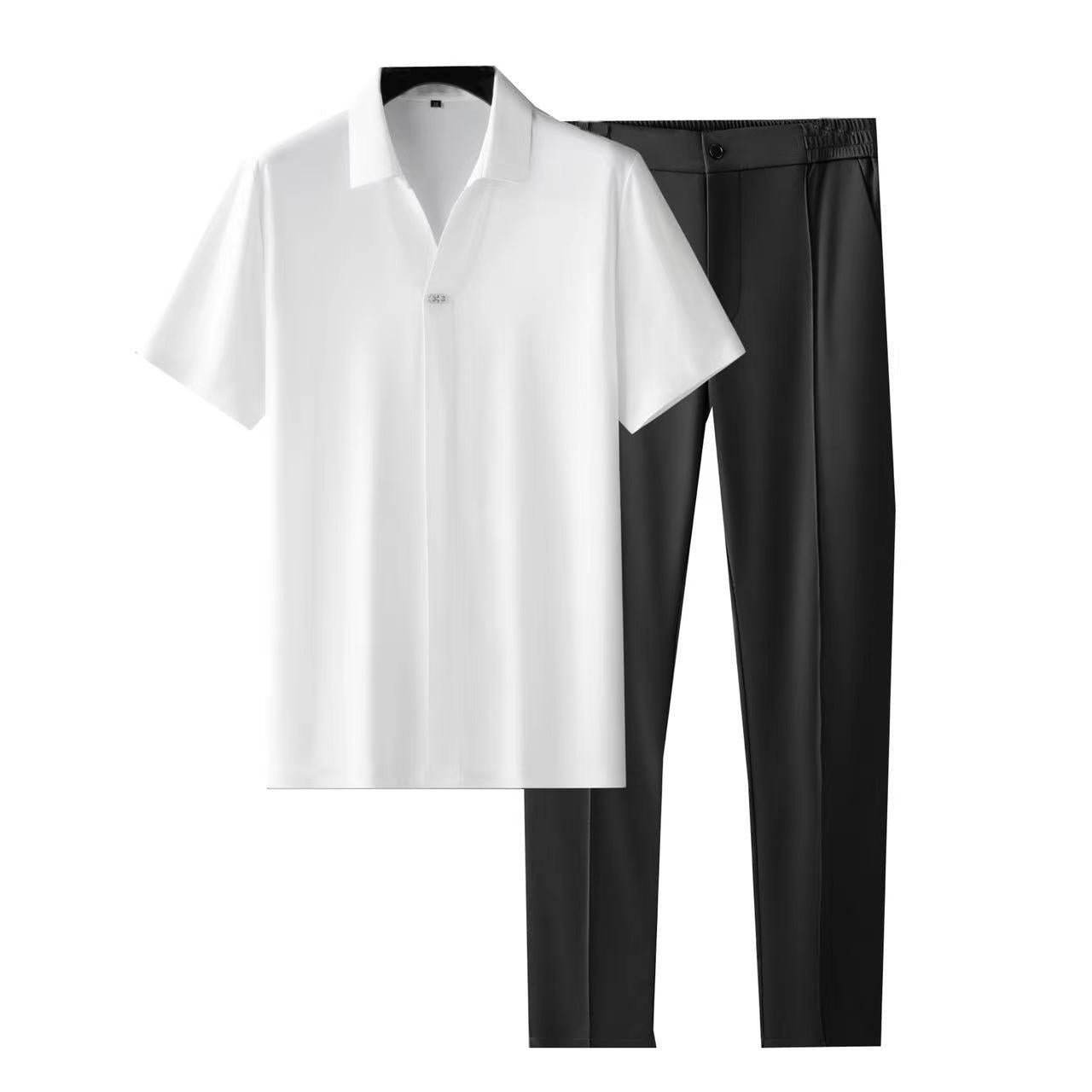 Zweiteiliges Set - Kurzarm - Stretch - Polo Set - Herrenbekleidung