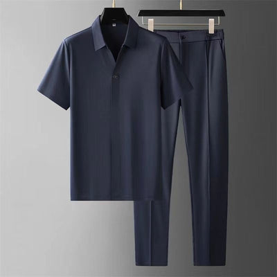 Zweiteiliges Set - Kurzarm - Stretch - Polo Set - Herrenbekleidung