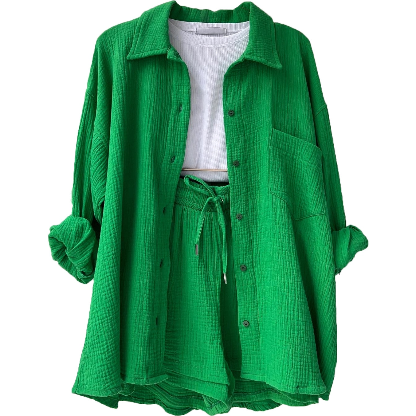 Zweiteiliges Set | Lose Passform | Sommer | Lounge Set | Leinen Set Womens