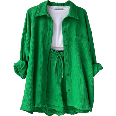 Zweiteiliges Set | Lose Passform | Sommer | Lounge Set | Leinen Set Womens