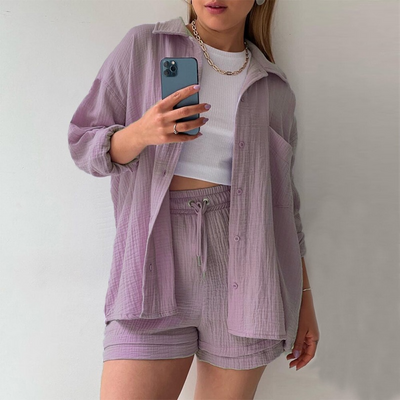 Zweiteiliges Set | Lose Passform | Sommer | Lounge Set | Leinen Set Womens