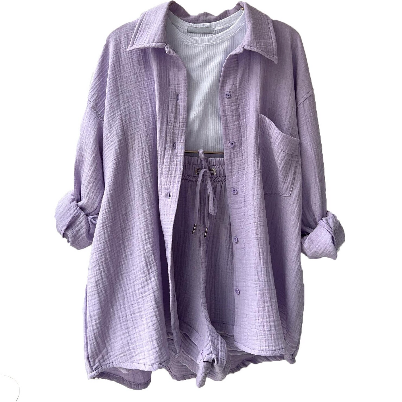 Zweiteiliges Set | Lose Passform | Sommer | Lounge Set | Leinen Set Womens