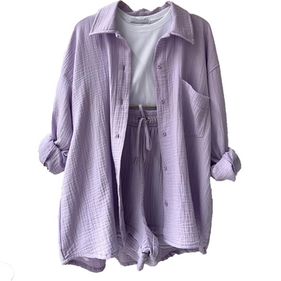 Zweiteiliges Set | Lose Passform | Sommer | Lounge Set | Leinen Set Womens
