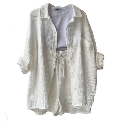 Zweiteiliges Set | Lose Passform | Sommer | Lounge Set | Leinen Set Womens
