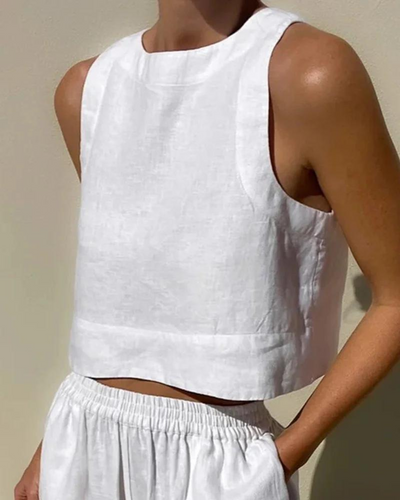 Zweiteiliges Set - Passendes Crop-Top und weite Hose für Frauen für den Sommer