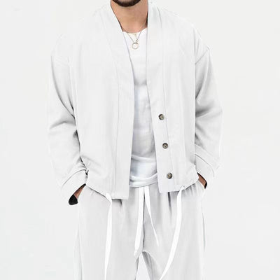 Zweiteiliges Set – lässige, locker sitzende Hose und Jacke im Partnerlook für Herren
