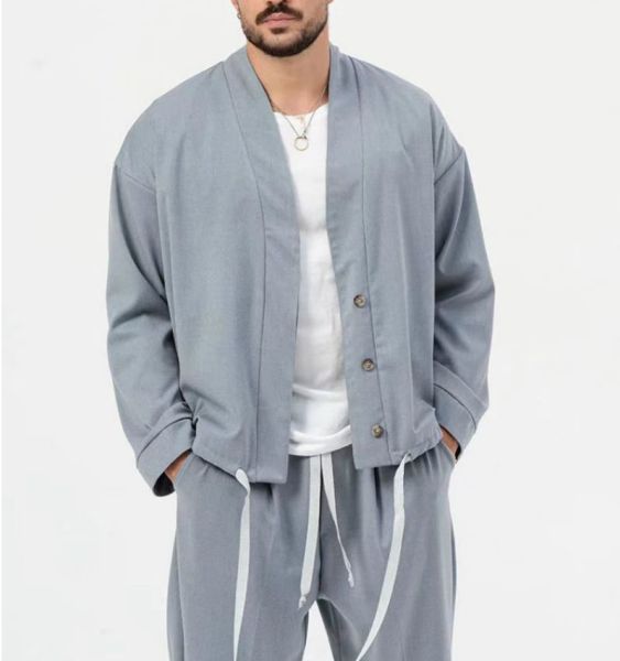 Zweiteiliges Set – lässige, locker sitzende Hose und Jacke im Partnerlook für Herren