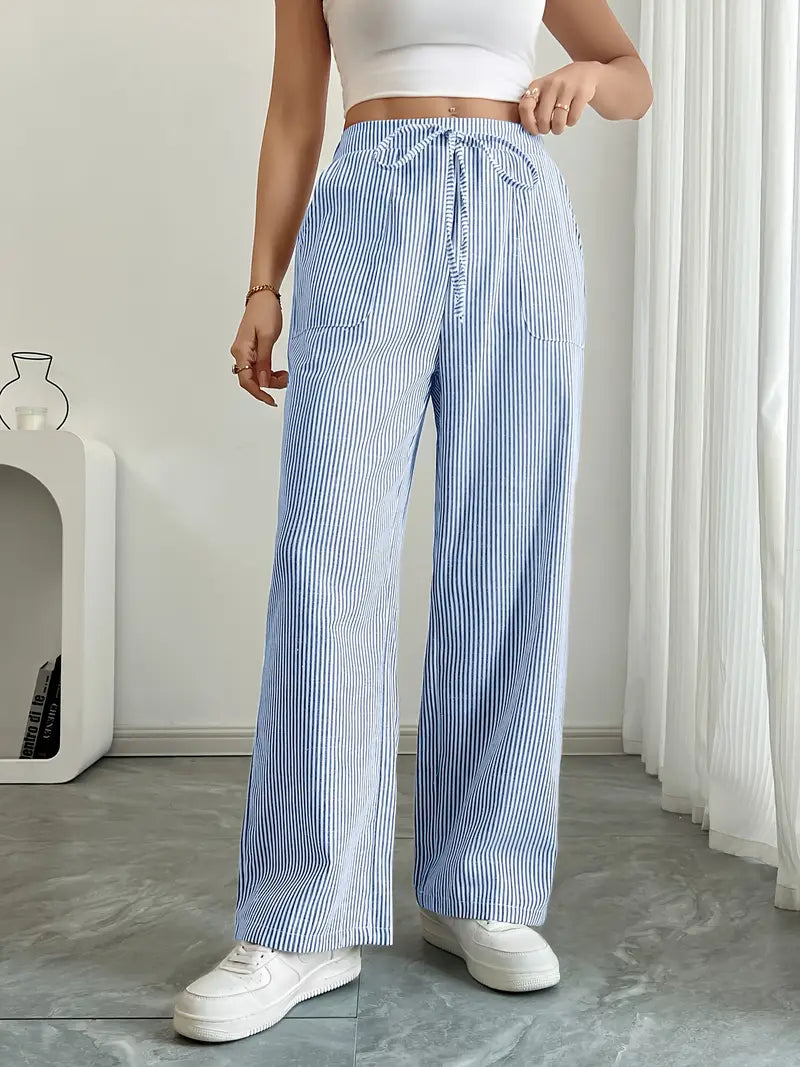 Alina – Elegante Gestreifte Hose Mit Taschen