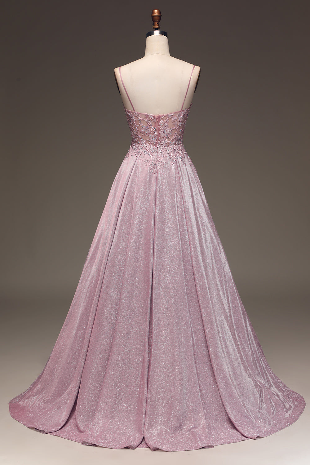 Aurora | Funkelndes A-Linien Ballkleid in Rosé