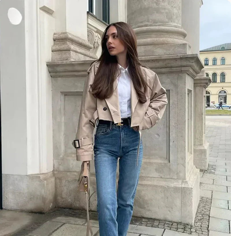 Avalon - Langärmeliger Trenchcoat mit verstellbarem Gürtel